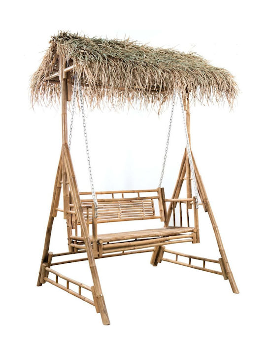 Schaukel mit Basis 2 Sitze Hölzernes L135xB99xH202cm Braun Schaukel mit Basis 2 Sitze Hölzernes L135xB99xH202cm Braun