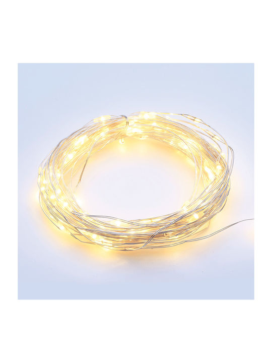 20 Λαμπάκια LED 2μ. Θερμό Λευκό Μπαταρίας σε Σειρά