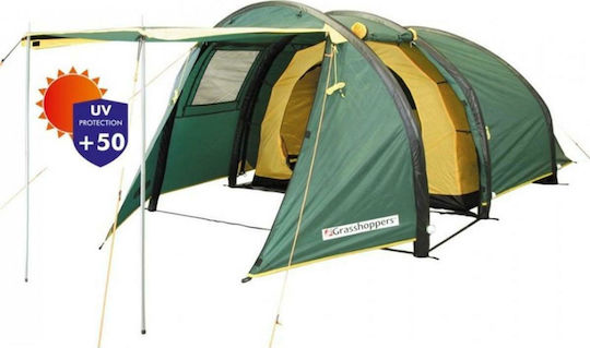 Grasshoppers Air 300 Σκηνή Camping Τούνελ Φουσκωτή Χακί με Διπλό Πανί 3 Εποχών για 3 Άτομα 370x230x140εκ.