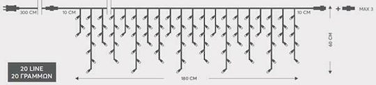 300 Λαμπάκια LED Βροχή 9μ. x 70εκ. Θερμό Λευκό 300 Λαμπάκια LED Βροχή 9μ. x 70εκ. Θερμό Λευκό
