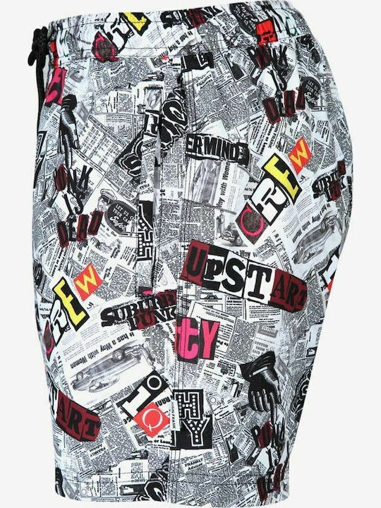 News Costume De Baie Bărbați Pantaloni Scurți Gri Cu Printuri