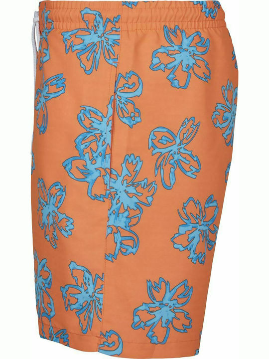 TB3527 Ανδρικό Μαγιό Σορτς Πορτοκαλί Floral