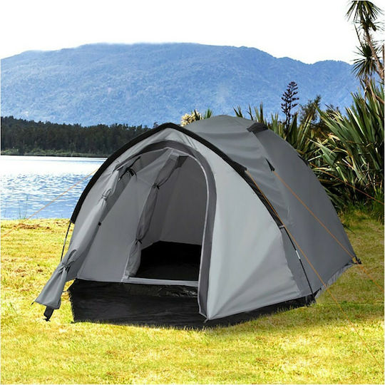Outsunny Summer Camping Igloo Tent Grey for 4 People 325x183x130cm