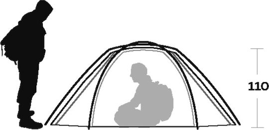 Ferrino Trivor 2 Σκηνή Camping Igloo Ορειβασίας Πορτοκαλί με Διπλό Πανί 4 Εποχών για 2 Άτομα Αδιάβροχη 3000mm 210x130x110εκ.