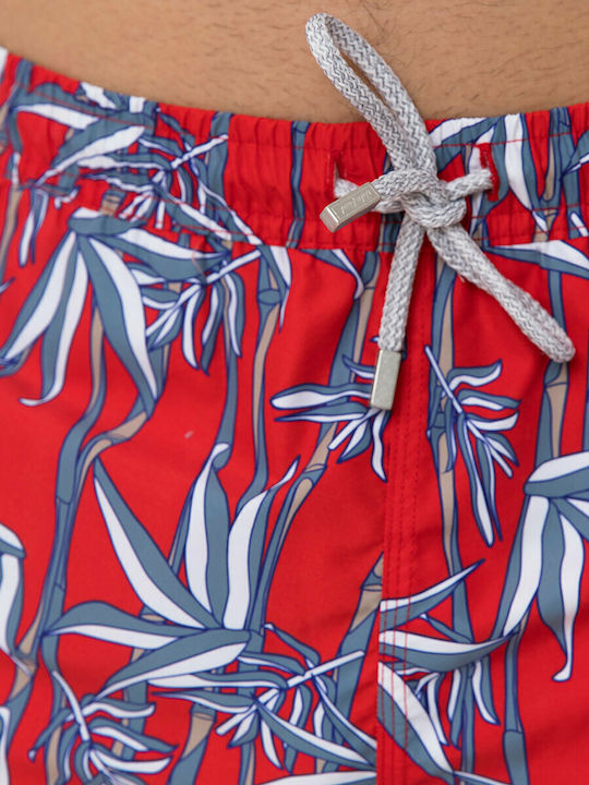 Baboo Herren Badebekleidung Shorts Rot Blumen