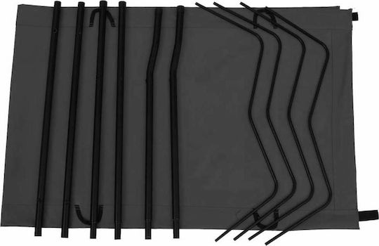 Foldable Guest Bed Campaign Single Black Set 2 Pieces 180x60x19 cm