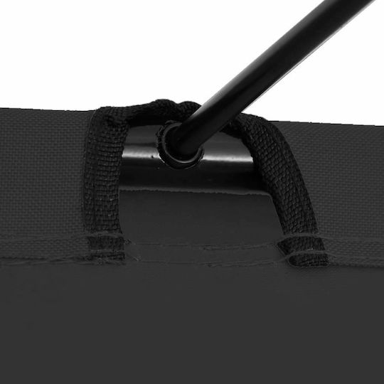 Foldable Guest Bed Campaign Single Black Set 2 Pieces 180x60x19 cm