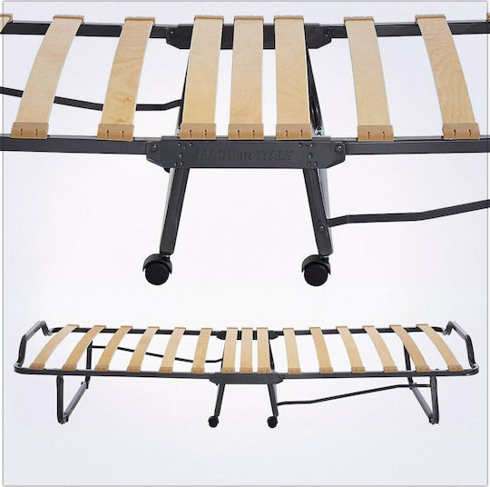 Faltbett mit Matratze 10cm Einzel Schwarz 200x80x33cm