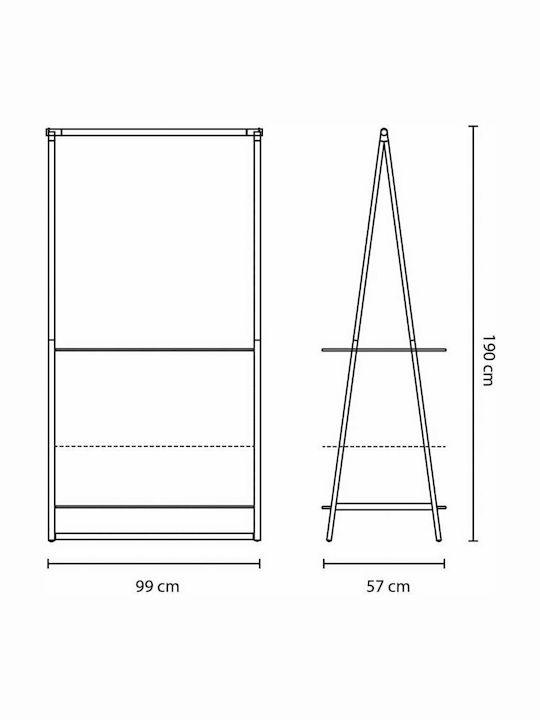 Brabantia Cuier de podea Neagră 99.5x57x190cm