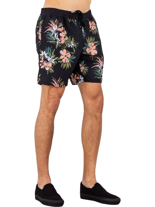 Earthly Delight 17" Men's Swimwear Bermuda Black Floral