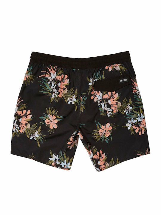 Earthly Delight 17" Men's Swimwear Bermuda Black Floral