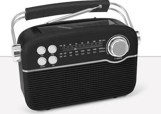 Manta RDI916 Portable Radio Solar with Bluetooth and USB Black