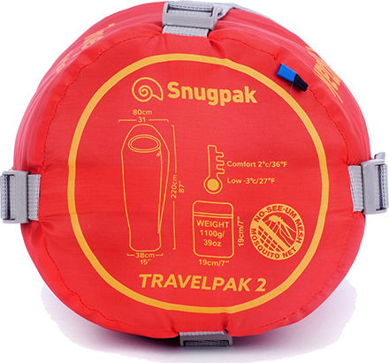 Snugpak Sleeping Bag Single 2 Seasons Travelpak 2 Electric Blue