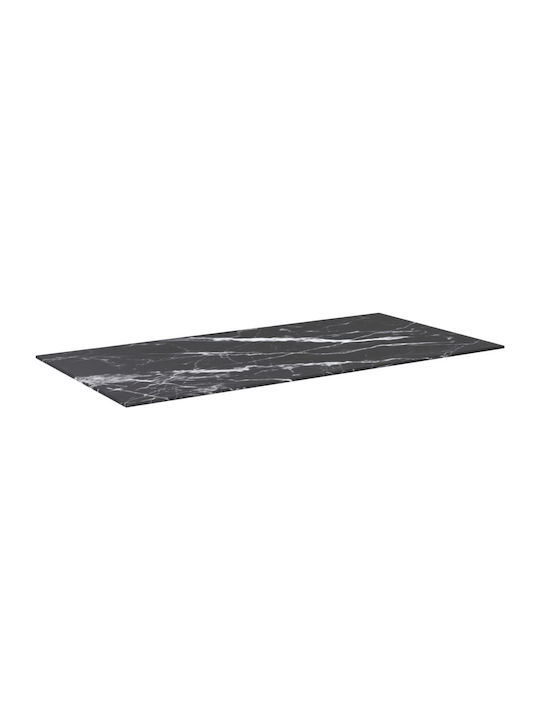 vidaXL Dreptunghiulară Suprafața mesei din Sticlă NEGRU 100x50cm 322274 1buc