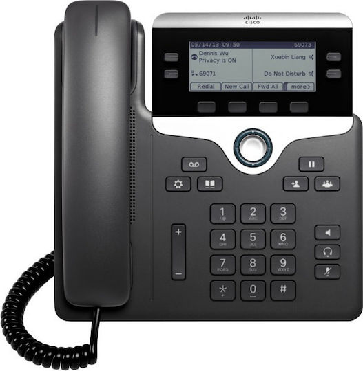 Cisco 7821 Ενσύρματο Τηλέφωνο IP 2 γραμμών Μαύρο