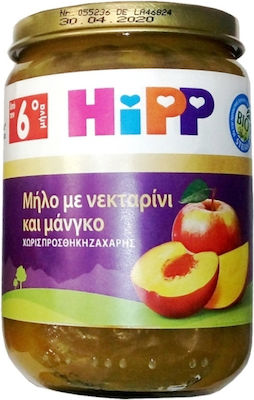 Hipp Cremă de fructe Apple, Nectarine & Mango Fără gluten pentru 6m+ 190gr