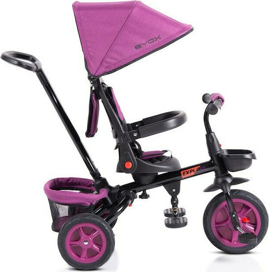 Byox Convertible Kids Tricycle with Parental Handle for 12 Months Purple