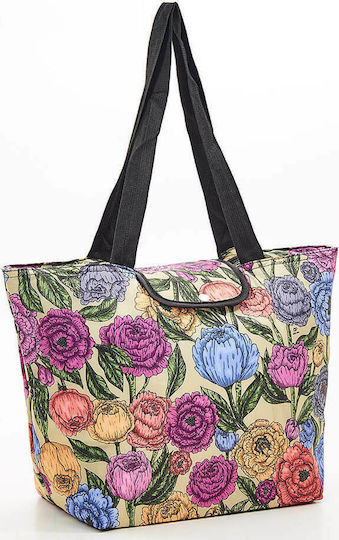 Eco Chic Ισοθερμική Τσάντα Χειρός Beige Peonies Large Cool 10 λίτρων Μ44 x Π17 x Υ29εκ.