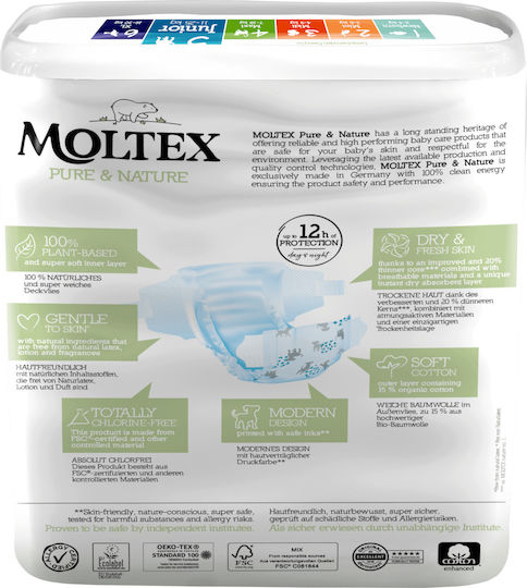 Πάνες με Αυτοκόλλητο Pure & Nature No. 5 για 11-25kg 25τμχ