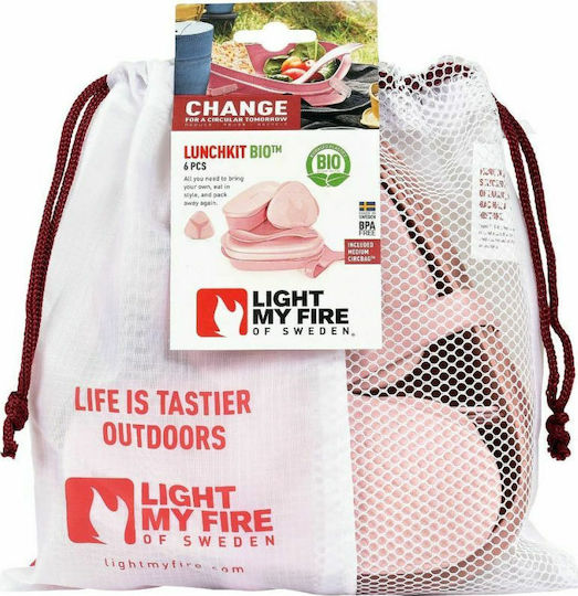 Light My Fire Bio Serveware Set for Camping 6 Pieces Hazy Blue 500ml 6pcs