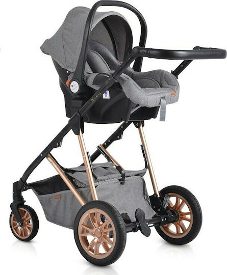 Moni Midas Adjustable 3 in 1 Baby Stroller Suitable for Newborn Gray 10.2kg