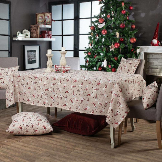 Teoran Christmas Decorative Pillow Zermatt Square Beige 45x45cm