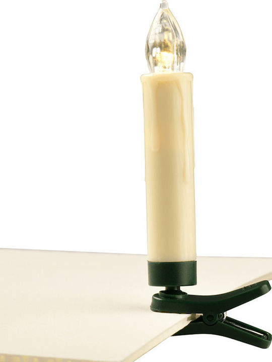 Aca Christmas Plastic White Battery Candle 10.5x1.5cm 10pcs