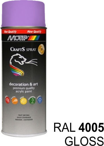 Motip Dupli Σπρέι Βαφής Crafts Ακρυλικό με Γυαλιστερό Εφέ Blue Lilac RAL 4005 400ml