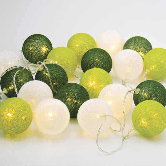 20 Lights LED 2.85m. Warm White Battery in String 1pcs