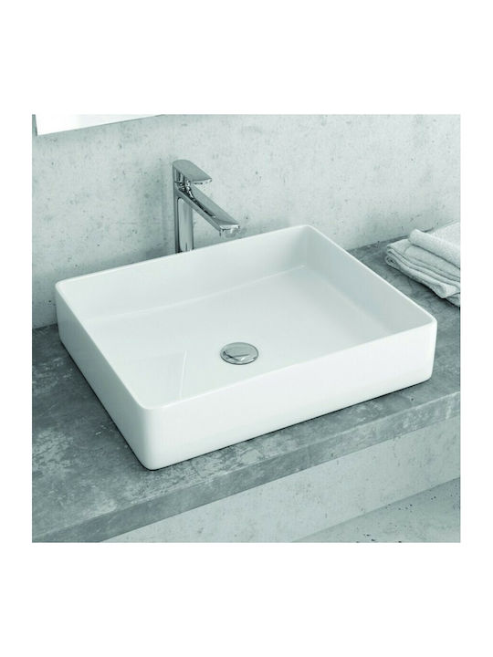 Karag LT 2178 Einbau Badezimmerwaschbecken aus Porzellan 51x40,5x11cm Weiß