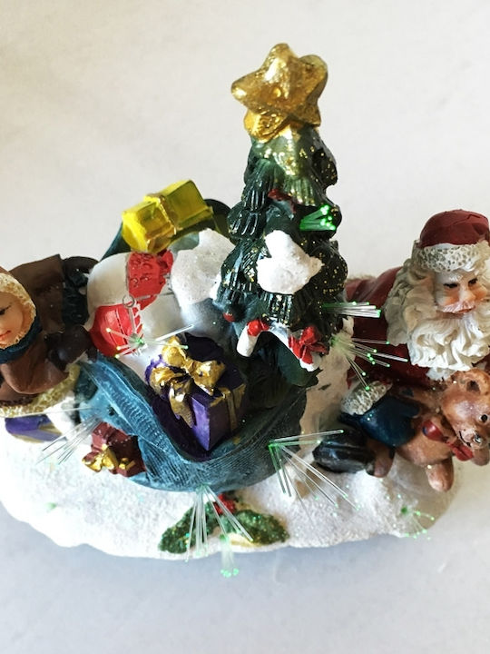 SP Souliotis Illuminated Christmas Plastic Figure Height 12cm Santa Claus