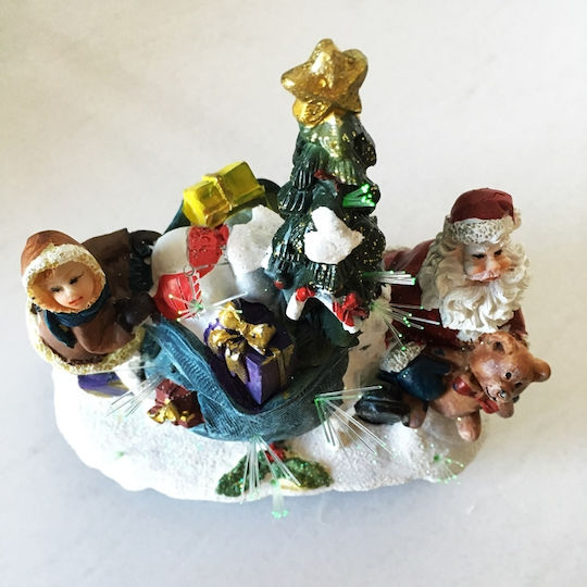 SP Souliotis Illuminated Christmas Plastic Figure Height 12cm Santa Claus