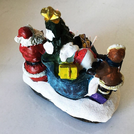 SP Souliotis Illuminated Christmas Plastic Figure Height 12cm Santa Claus