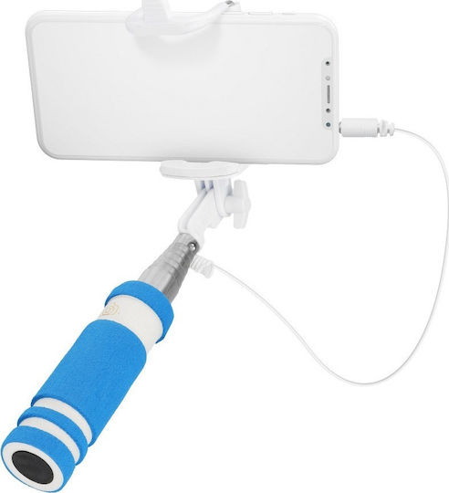 Blun Mini Selfie Stick με Καλώδιο 3.5mm Μπλε