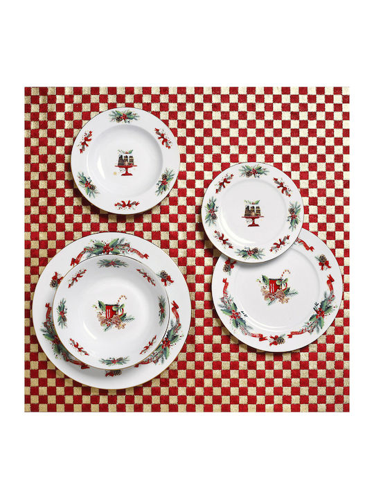 Cryspo Trio Christmas Plate Porcelain White L21xD21cm 1pcs