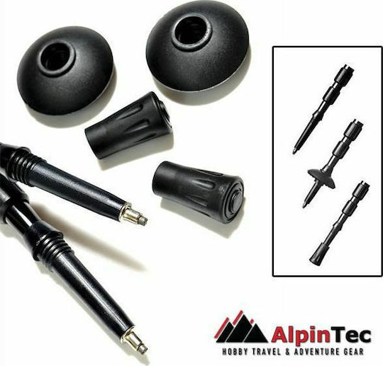 AlpinPro Pair of Telescopic Aluminum Fast Lock Trekking Poles with 3 Sections Pathfinder Blue 285gr