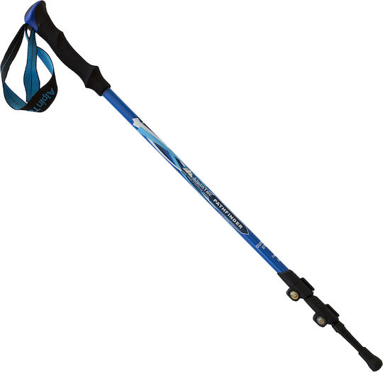 AlpinPro Pair of Telescopic Aluminum Fast Lock Trekking Poles with 3 Sections Pathfinder Blue 285gr