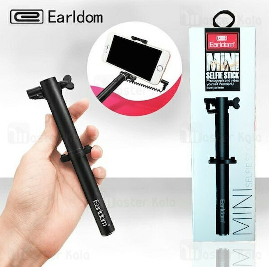 Earldom ET-ZP12 Baston pentru selfie cu Cablu de 3,5 mm Negru ET-ZP12