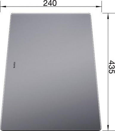 Blanco Επιφάνεια Κοπής Γυάλινη Γκρι 43.5x24cm