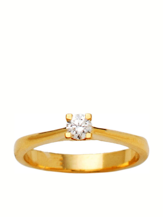 Diamond Jools LR335 Μονόπετρο από Χρυσό 18Κ με Διαμάντι
