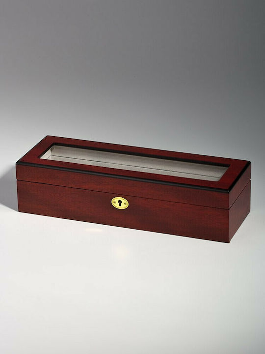 Rothenschild Wooden Case with transparent lid for 6 watches in Brown color RS-1087-6C