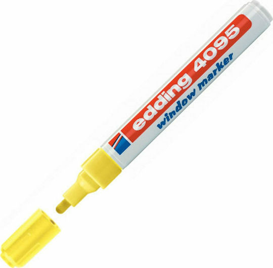 Edding Chalk Marker 4095 Μαρκαδόρος Κίτρινος Μαυροπίνακα Υγρής Κιμωλίας για Γυαλί Φωσφορούχο