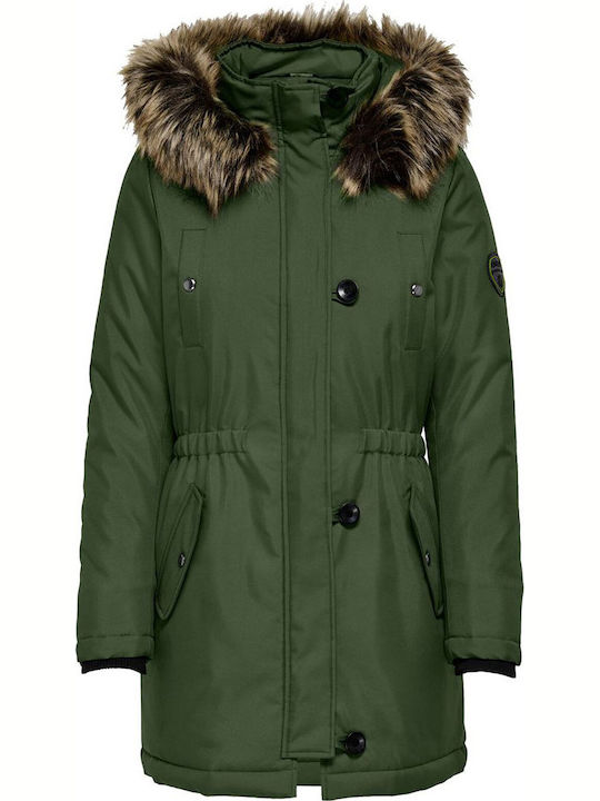 Lungă Jachetă de femei tip parka Verde