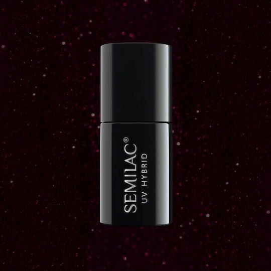 Semilac Classic Semi-Permanent Nail Polish Night Euphoria 148 with Glitter 7ml 1pcs