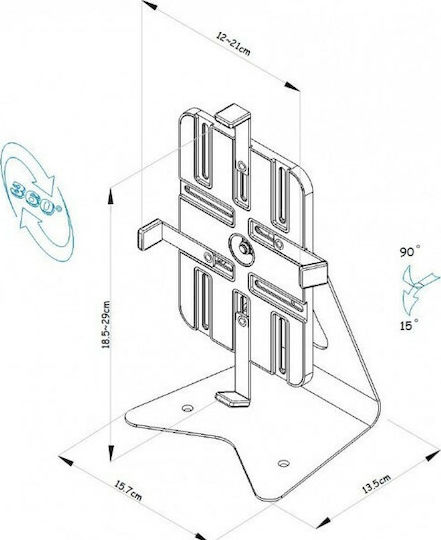 Reflecta Tabula Desk Βάση Tablet Γραφείου έως 11" σε Μαύρο χρώμα