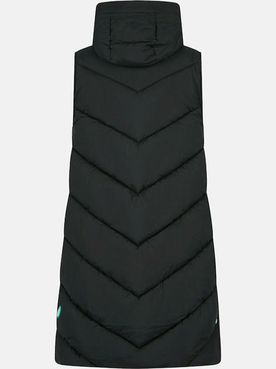 Juliet Women's Long Puffer Jacket for Winter with Hood Black