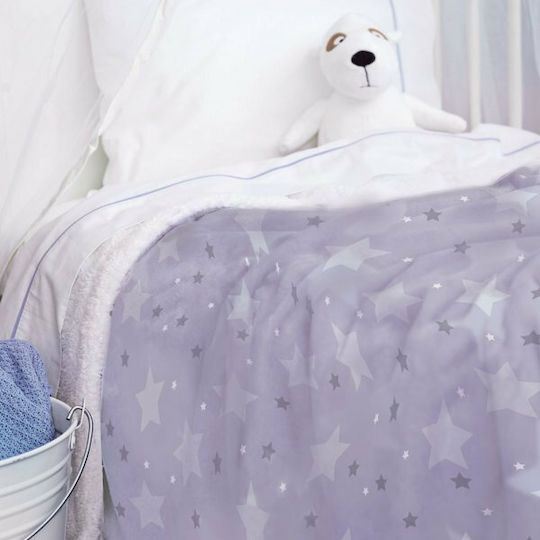 Palamaiki Κουβέρτα Αγκαλιάς & Λίκνου Sky Girl Fleece Μωβ 80x90εκ.