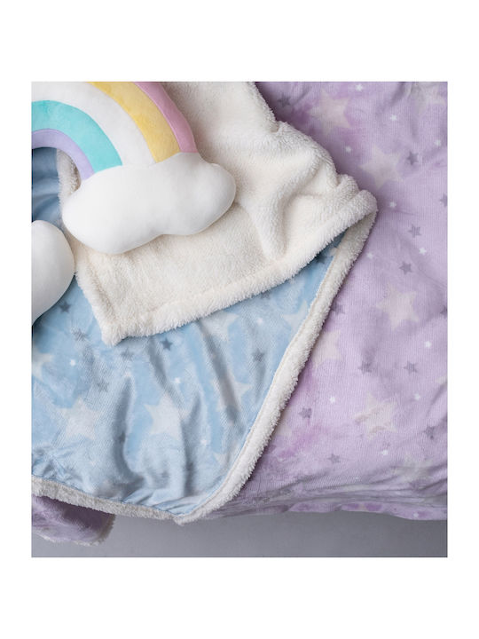 Palamaiki Blanket Nursery Swaddling Blankets Sky Girl Fleece Purple 80x90cm