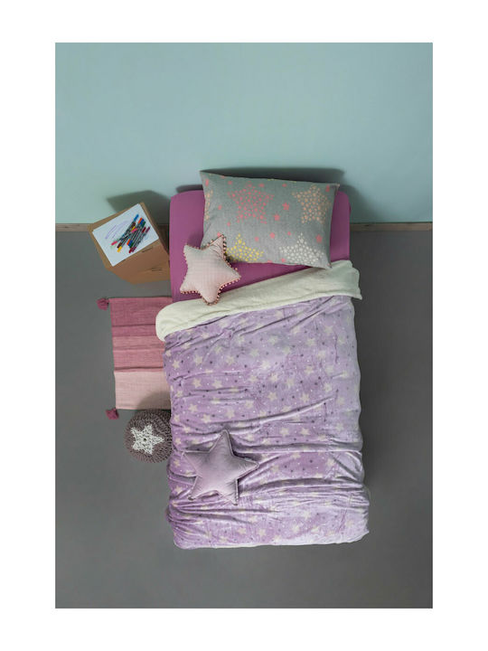 Palamaiki Blanket Nursery Swaddling Blankets Sky Girl Fleece Purple 80x90cm