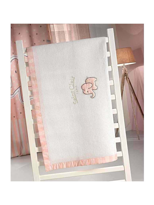 Saint Clair Blanket Cot Africa Waffle Pink 110x150cm